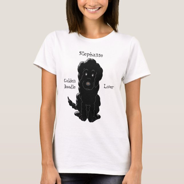 Svart Goldendoodle för personlig hund design Tröja (Framsida)
