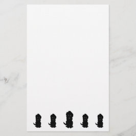 Svart Goldendoodle Hund Design Brevpapper