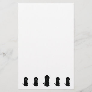 Svart Goldendoodle Hund Design Brevpapper