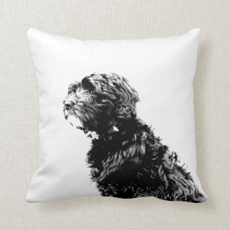 Svart goldendoodle Puppy Art Kudde