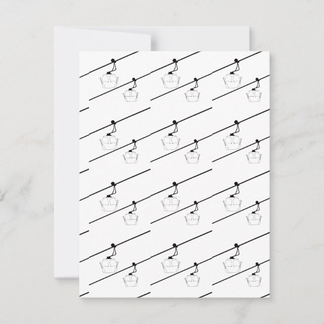 Svart gondolas helgdag-kort. julkort (Framsida)