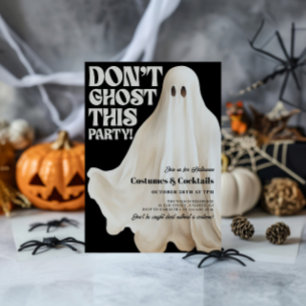 Svart Göra Inte Spöke Denna Party Rolig Halloween Inbjudningar