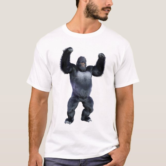 Svart gorilla apa t shirt (Framsida)