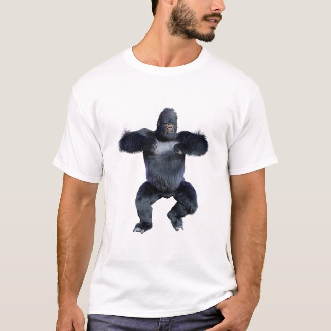 Svart gorilla apa t shirt (Framsida)
