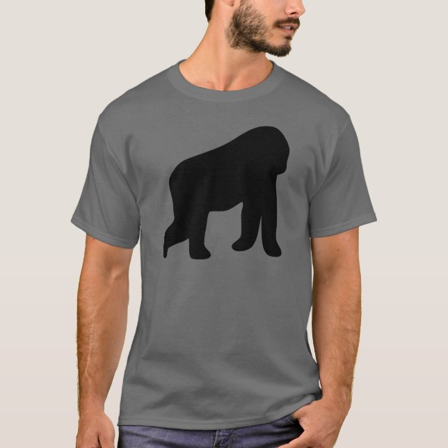 svart gorilla som går apan tee (Framsida)