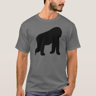 svart gorilla som går apan tee shirt