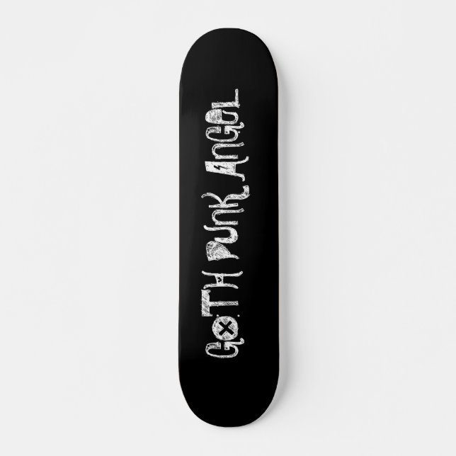 SVART GOTH-PUNKÄNGEL OLD SCHOOL SKATEBOARD BRÄDA 21,6 CM (Framsida)