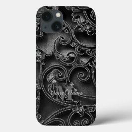 Svart gothic mönster personlig monogram