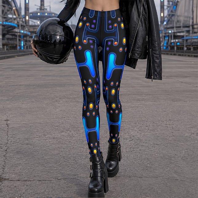 Svart gothisk rymd flicka mekanisk android robot leggings (Skapare uppladdad)