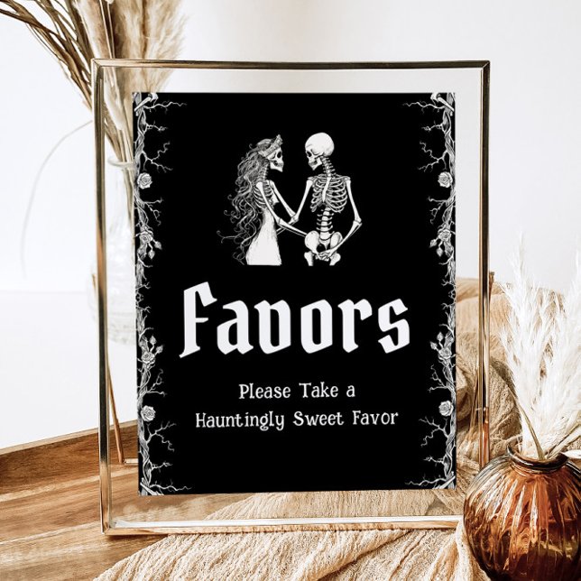 Svart gotiic Halloween Skeleton-favoritskylt Poster (Skapare uppladdad)