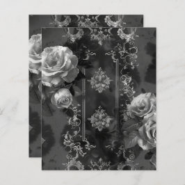 Svart gotin Grunge Blommigt Scrapbook Papper