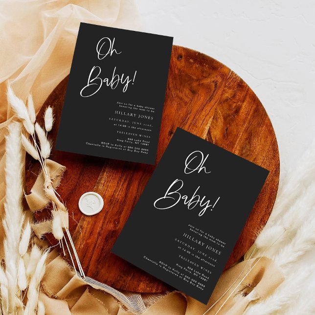 Svart gotin Inspired Baby Shower-inbjudan Inbjudningar (Skapare uppladdad)