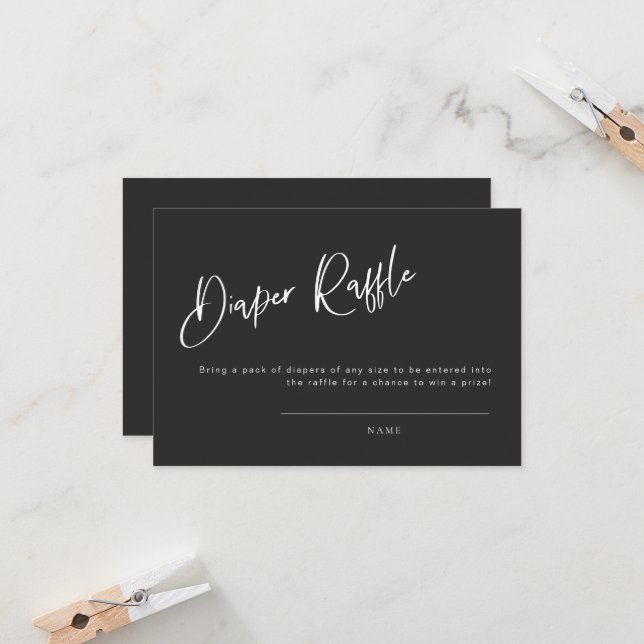 Svart gotin Inspired Baby Shower Raffle (Fram/Back In Situ)