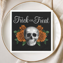 Svart gotisk blomster skalle trick or treat Hallow