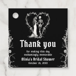 Svart gotisk Halloween skelett bröllopsdusch Gåvor Etiketter