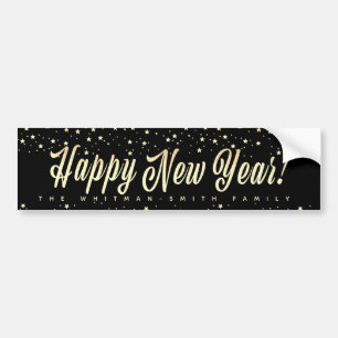 Svart Gott Nytt År Bildekal