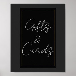 Svart Grå Guld Moderna Minimalistiska Present & Ko Poster