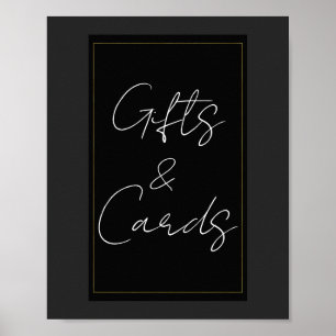 Svart Grå Guld Moderna Minimalistiska Present & Ko Poster