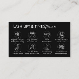 Svart Grå Lash Lift Färg Eftervård Instruktion Visitkort