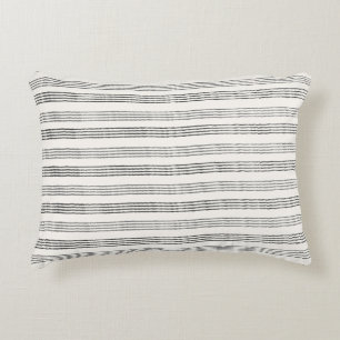 Svart Grå Modern Minimalistisk Rand Boho Prydnadskudde