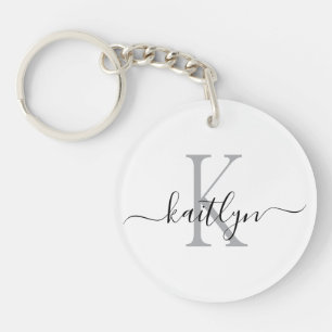 Svart Grå Namn Initial Monogram