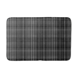 Svart Grå Plaid Mönster Minimal Chic Design Badrumsmatta