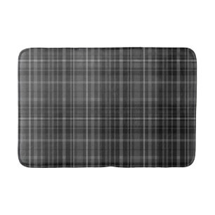 Svart Grå Plaid Mönster Minimal Chic Design Badrumsmatta