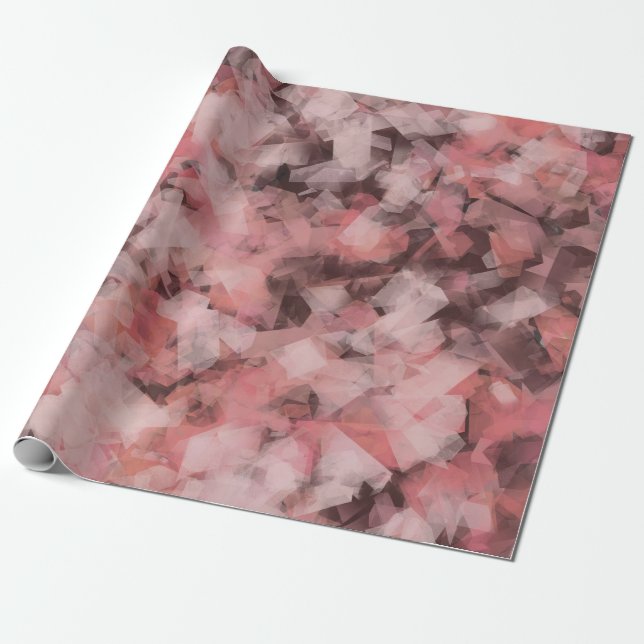 Svart Grå Rosa Vit Modern Geometrisk Abstrakt Presentpapper (Utrullad)