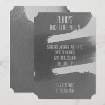 Svart & Grå Sällskapsfest för Ogifta Män Inbjudan