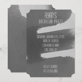 Svart & Grå Sällskapsfest för Ogifta Män Inbjudan