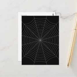 Svart grå spindelnät Halloween-mönster Vykort