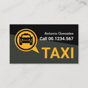 Svart Grå Trapets Gul Taxi Visitkort