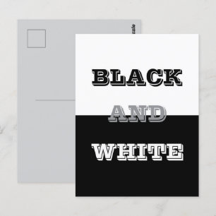 Svart Grå Vit Text Och Enfärgade Färger Design Vykort