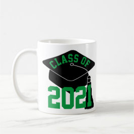 Svart Grad Cap Grönt Class of 2024 Mugg