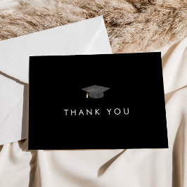 Svart Grad Cap Studenten-tackkort för chic Mörk Tack Kort