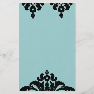 Svart grafik på Aqua Blue Modern Transitional Brevpapper