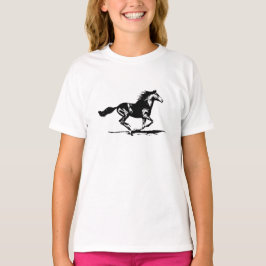 Svart grafisk hingsthäst t-shirt