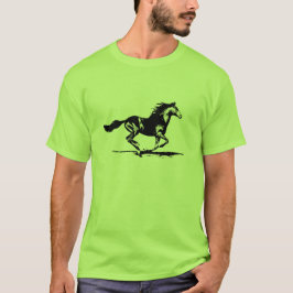 Svart grafisk hingsthäst t-shirt