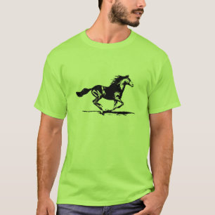 Svart grafisk hingsthäst t-shirt