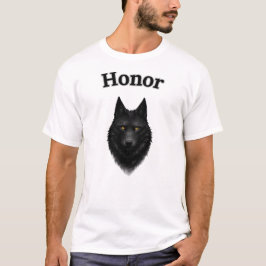 Svart grafisk T-shirt med svart varg