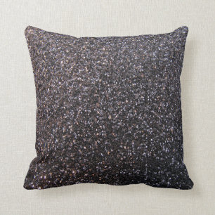 Svart grafiskt fauxglitter kudde
