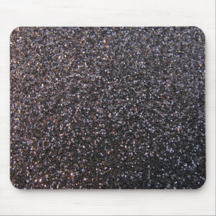 Svart grafiskt fauxglitter musmatta