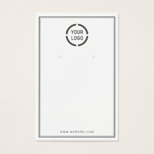 Svart gräns anpassningsbar, logotyp, vit visning visitkort