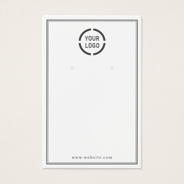 Svart gräns anpassningsbar, logotyp, vit visning visitkort (Framsida)
