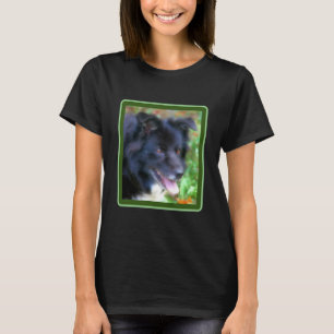 Svart Gräns Collie Hund Art Photo Painting T Shirt
