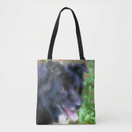 Svart Gräns Collie Hund Art Photo Painting Tygkasse
