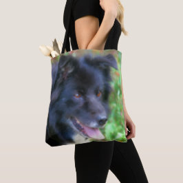Svart Gräns Collie Hund Art Photo Painting Tygkasse