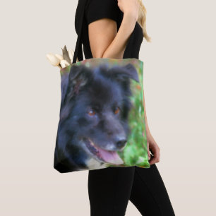 Svart Gräns Collie Hund Art Photo Painting Tygkasse