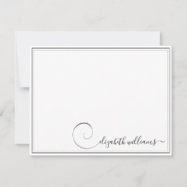 Svart Gräns-handskriven calligrafi-mall Anteckningskort