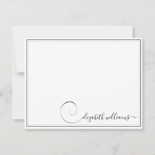 Svart Gräns-handskriven calligrafi-mall Anteckningskort